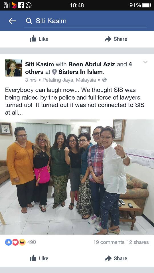 The Police raid on the office of Sisters in Islam (SIS) that was 